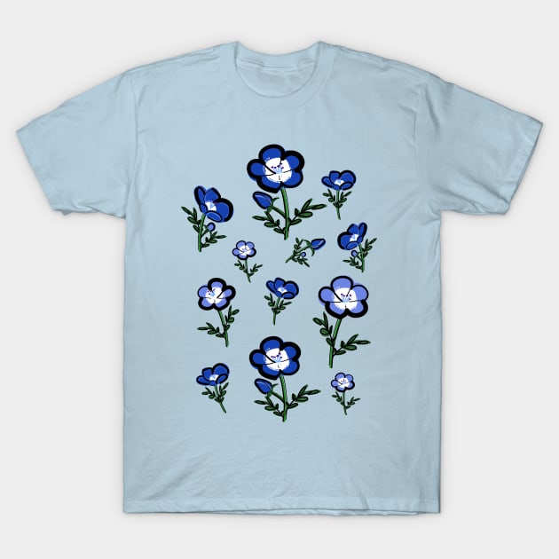 Nemophila blossom T-Shirt by CindyS